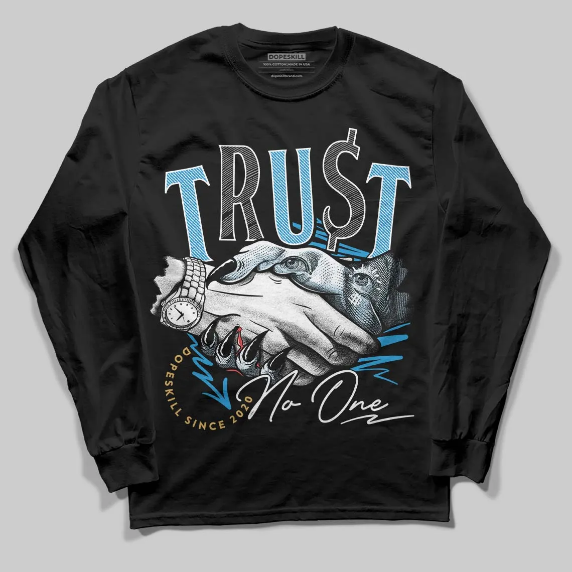 Denim 4s DopeSkill Long Sleeve T-Shirt Trust No One Graphic sold by DopeSkill product image thumbnail 2