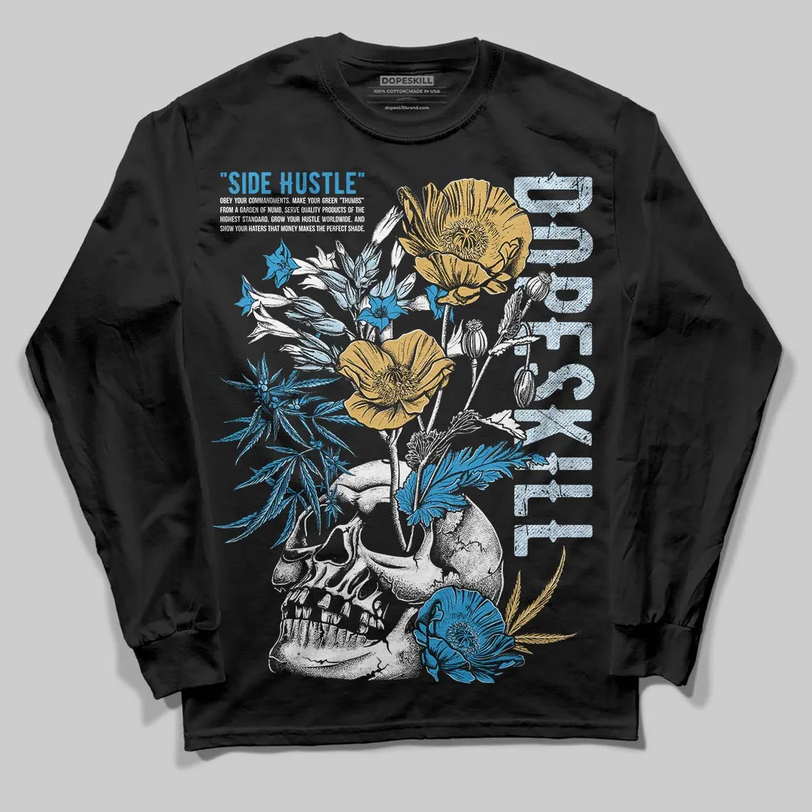 Denim 4s DopeSkill Long Sleeve T-Shirt Side Hustle Graphic sold by DopeSkill product image thumbnail 2
