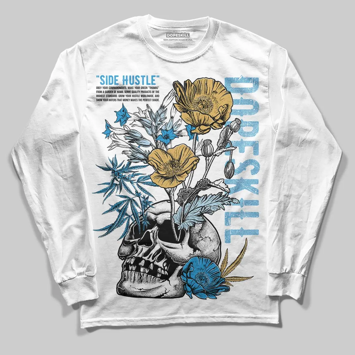 Denim 4s DopeSkill Long Sleeve T-Shirt Side Hustle Graphic sold by DopeSkill