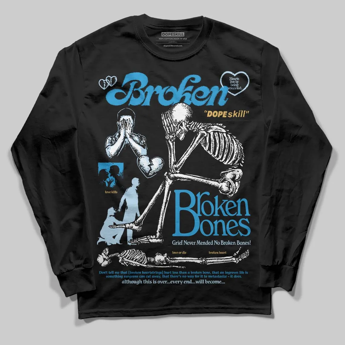 Denim 4s DopeSkill Long Sleeve T-Shirt Broken Bones Graphic sold by DopeSkill product image thumbnail 2