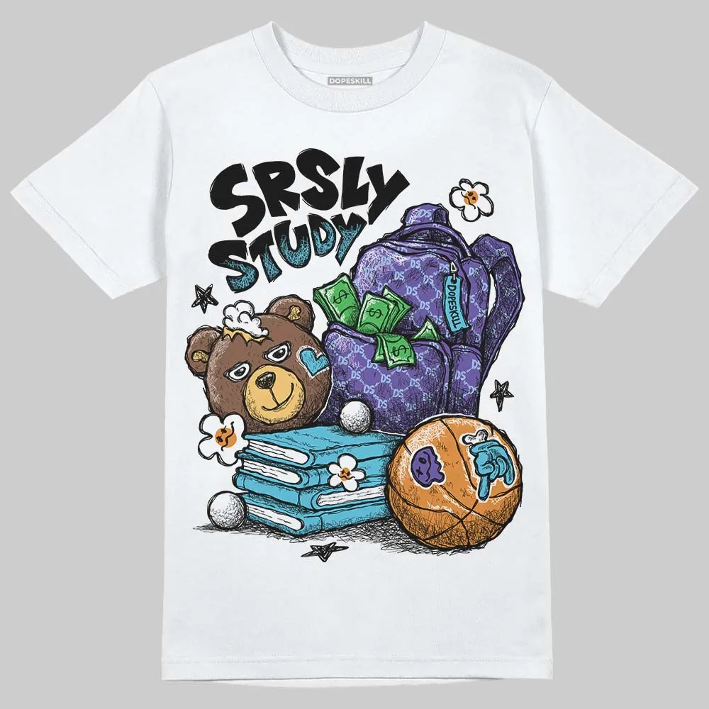 Aqua 8s DopeSkill T-Shirt SRSLY Study Graphic sold by DopeSkill product image thumbnail 2