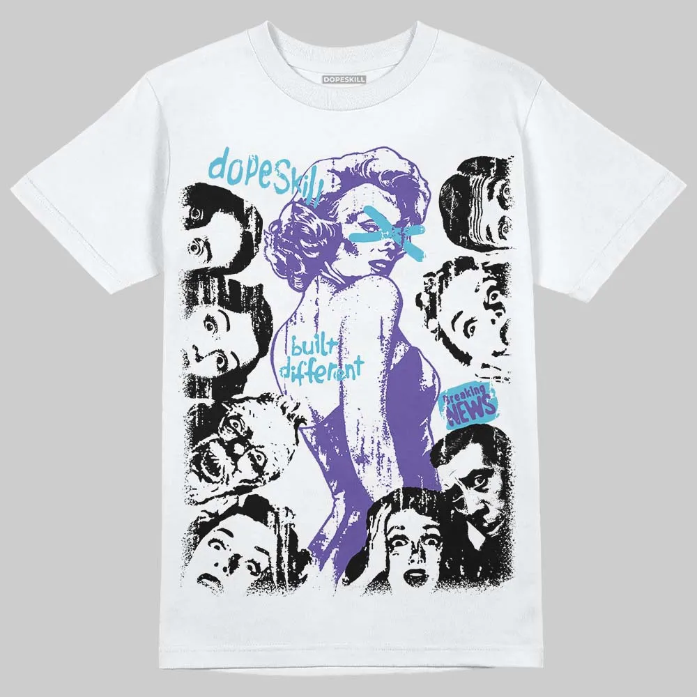 Aqua 8s DopeSkill T-Shirt Built Different Graphic sold by DopeSkill product image thumbnail 2