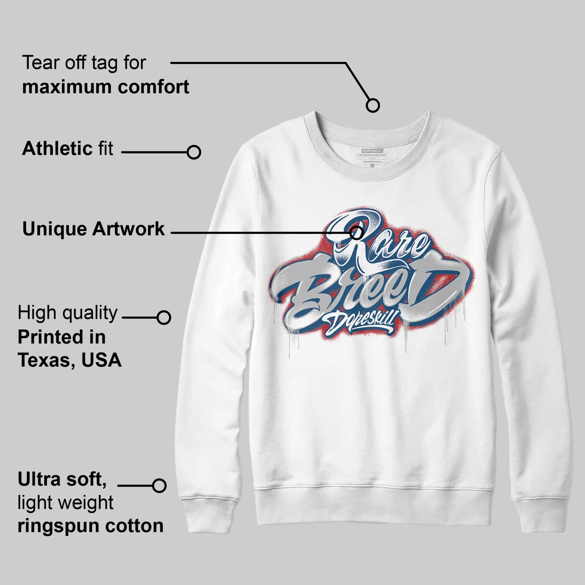 French Blue 12s DopeSkill Sweatshirt Rare Breed Type Graphic sold by DopeSkill product image thumbnail 2