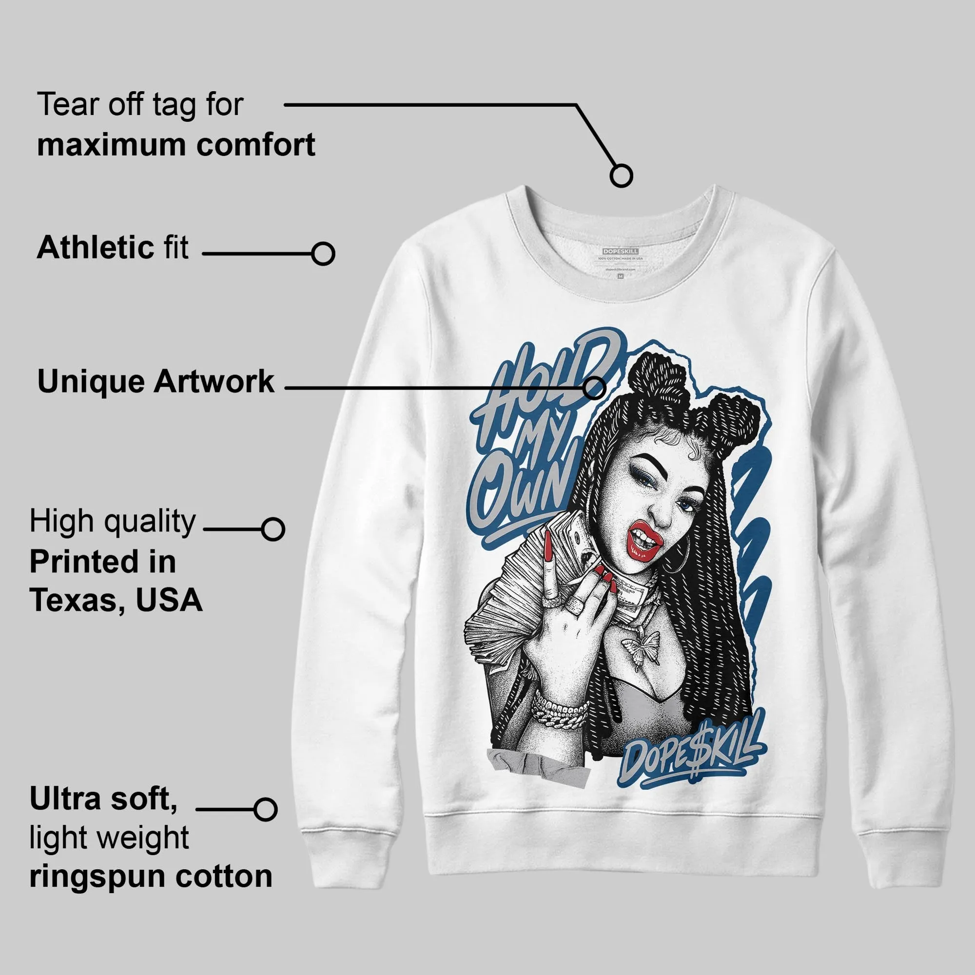 French Blue 12s DopeSkill Sweatshirt New H.M.O Graphic sold by DopeSkill product image thumbnail 2