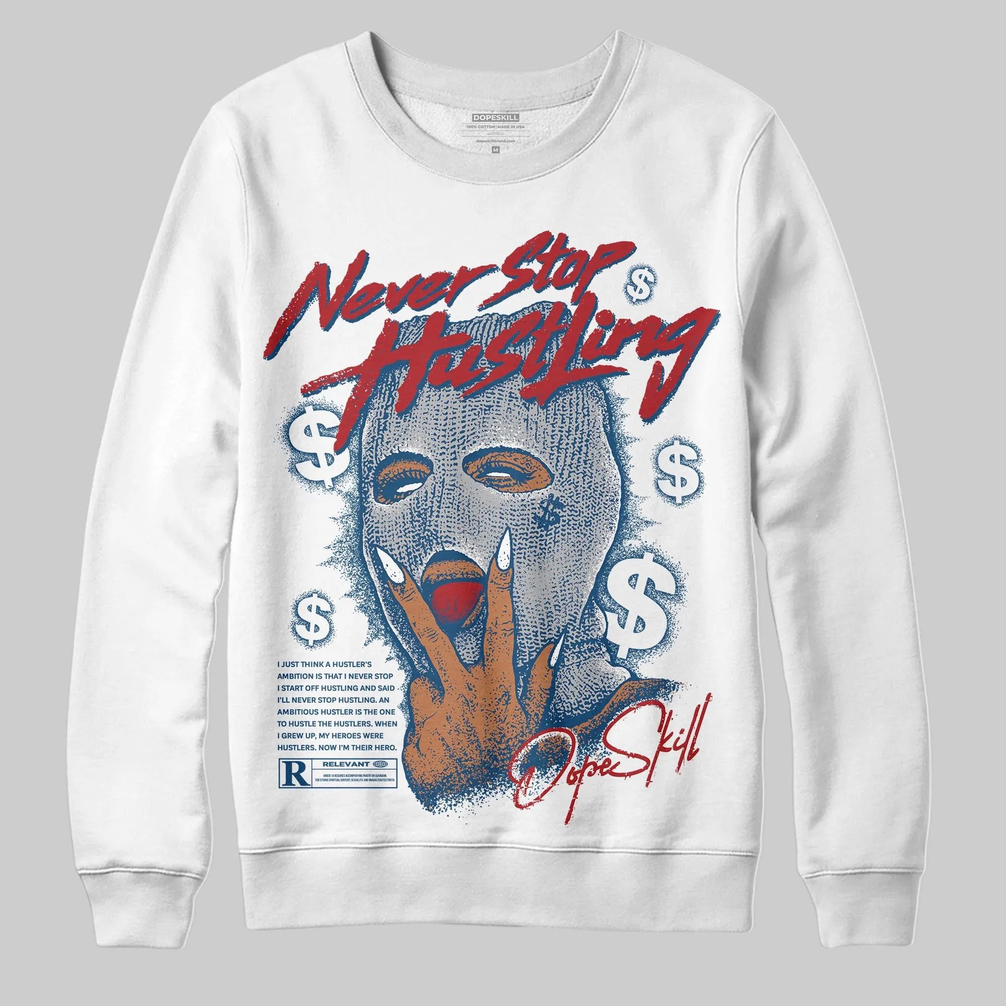 French Blue 12s DopeSkill Sweatshirt Never Stop Hustling Graphic sold by DopeSkill