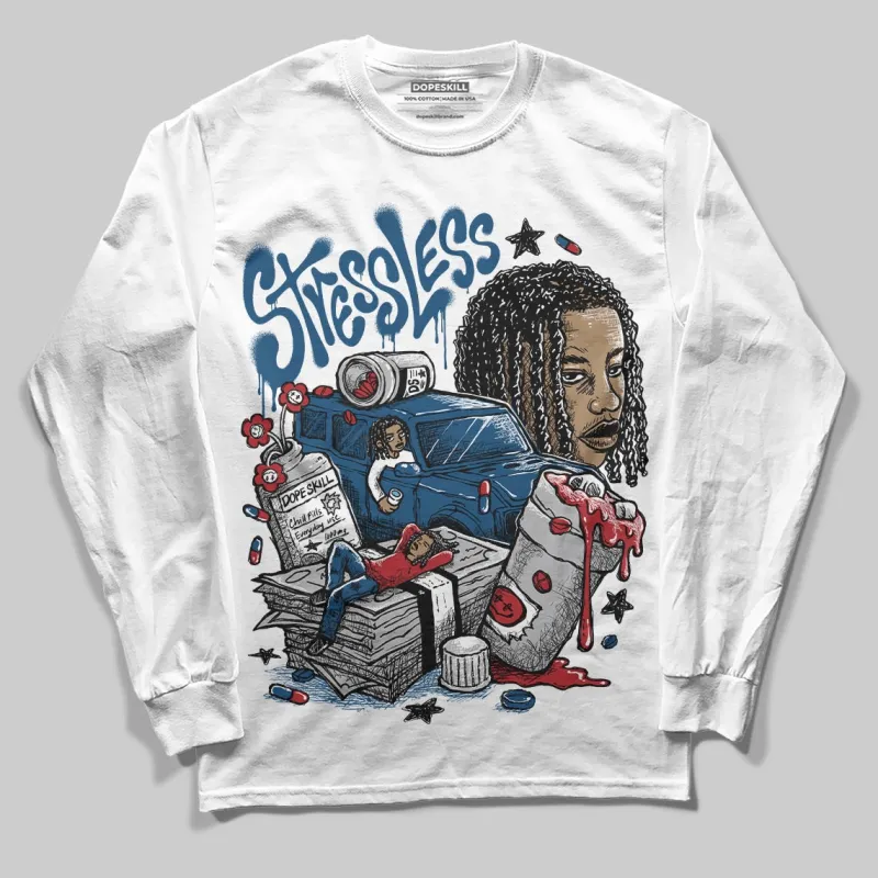 French Blue 12s DopeSkill Long Sleeve T-Shirt Stressless Graphic sold by DopeSkill