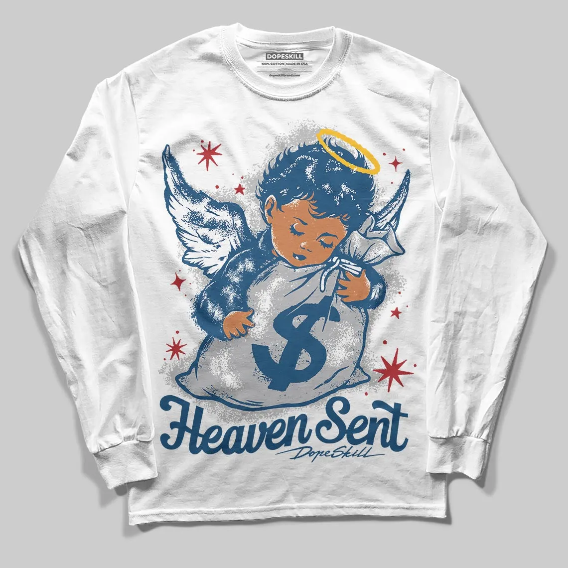 French Blue 12s DopeSkill Long Sleeve T-Shirt Heaven Sent Graphic sold by DopeSkill