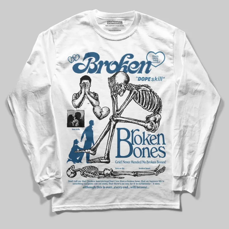 French Blue 12s DopeSkill Long Sleeve T-Shirt Broken Bones Graphic sold by DopeSkill