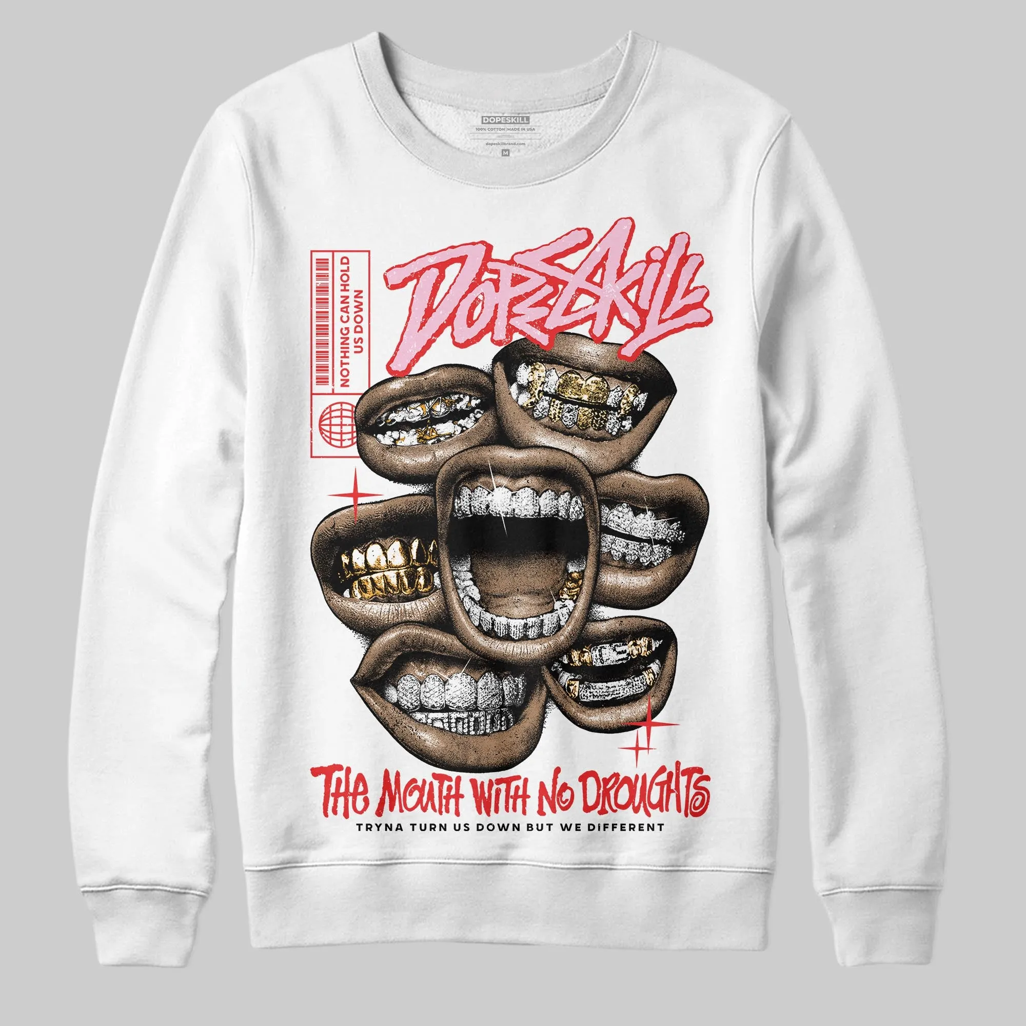 Arctic Pink 5s DopeSkill Sweatshirt The Mouth With No Droughts Graphic sold by DopeSkill product image thumbnail 2