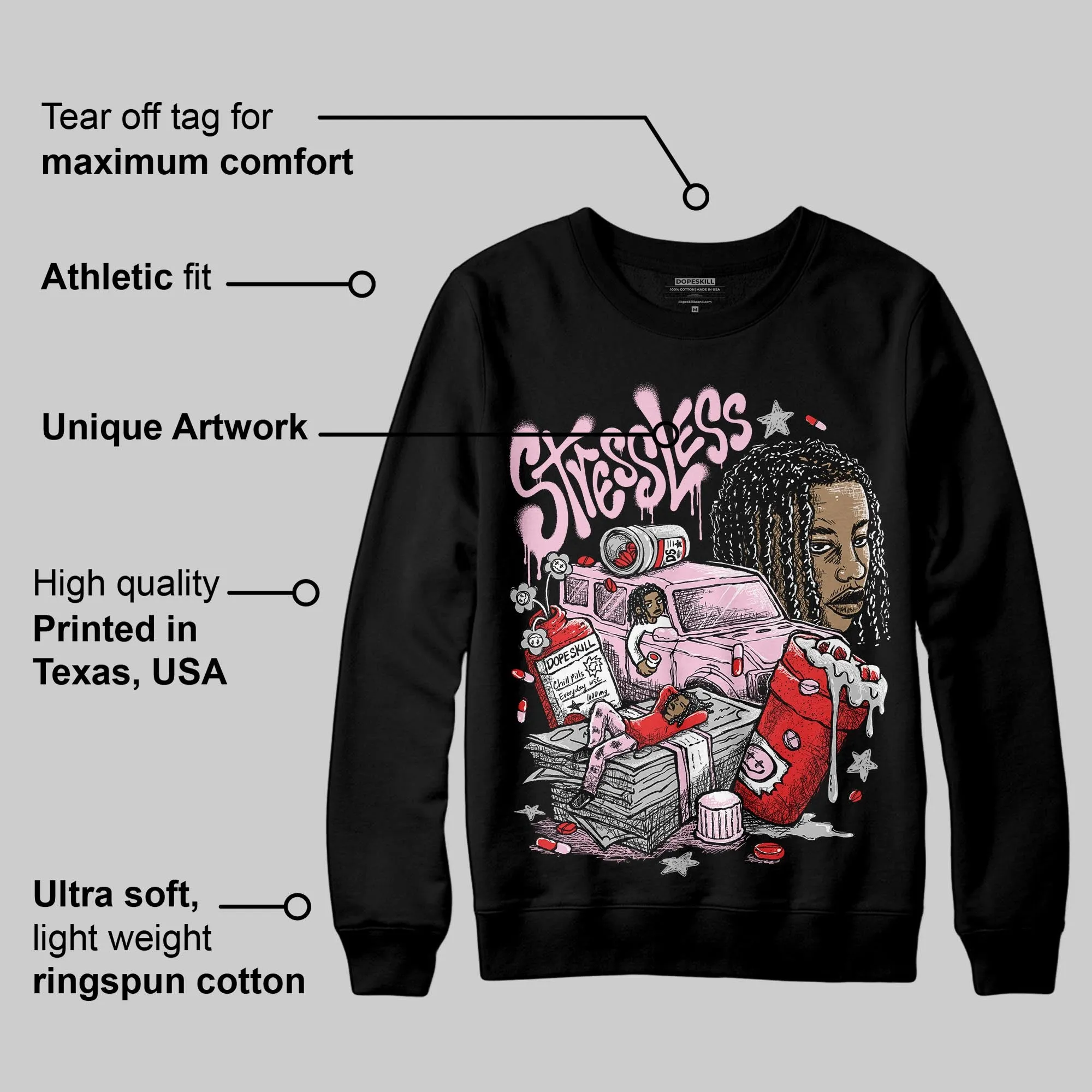 Arctic Pink 5s DopeSkill Sweatshirt Stressless Graphic sold by DopeSkill product image thumbnail 3