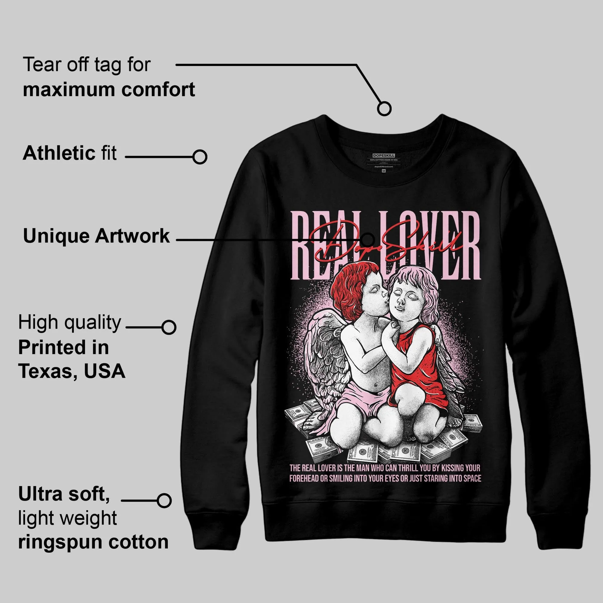 Arctic Pink 5s DopeSkill Sweatshirt Real Lover Graphic sold by DopeSkill product image thumbnail 3