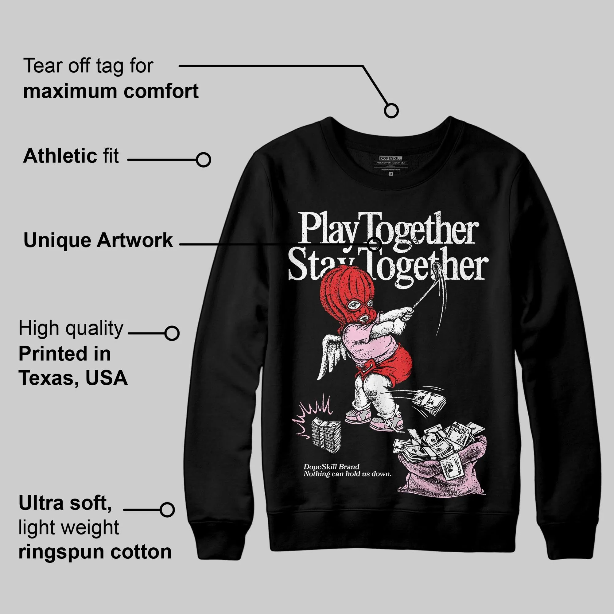 Arctic Pink 5s DopeSkill Sweatshirt Play together, Stay together Graphic sold by DopeSkill product image thumbnail 3