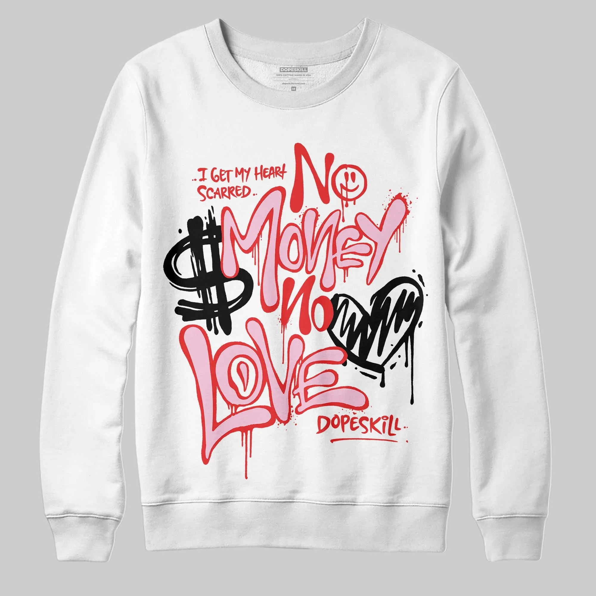 Arctic Pink 5s DopeSkill Sweatshirt No Money No Love Typo Graphic sold by DopeSkill product image thumbnail 2