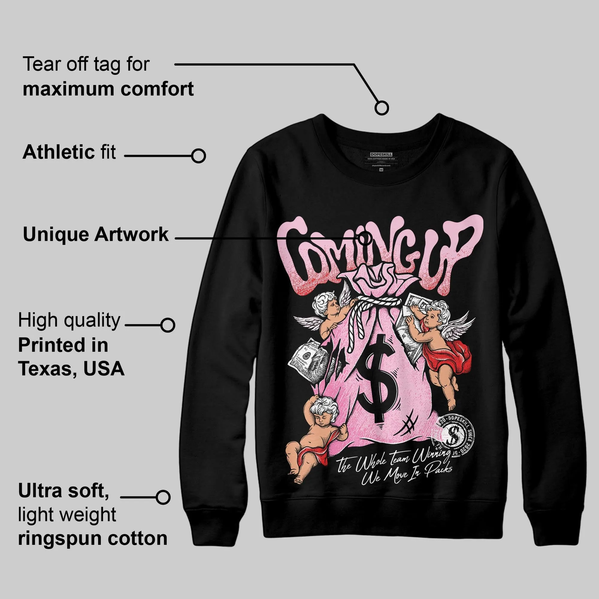 Arctic Pink 5s DopeSkill Sweatshirt Money Bag Coming Up Graphic sold by DopeSkill product image thumbnail 3