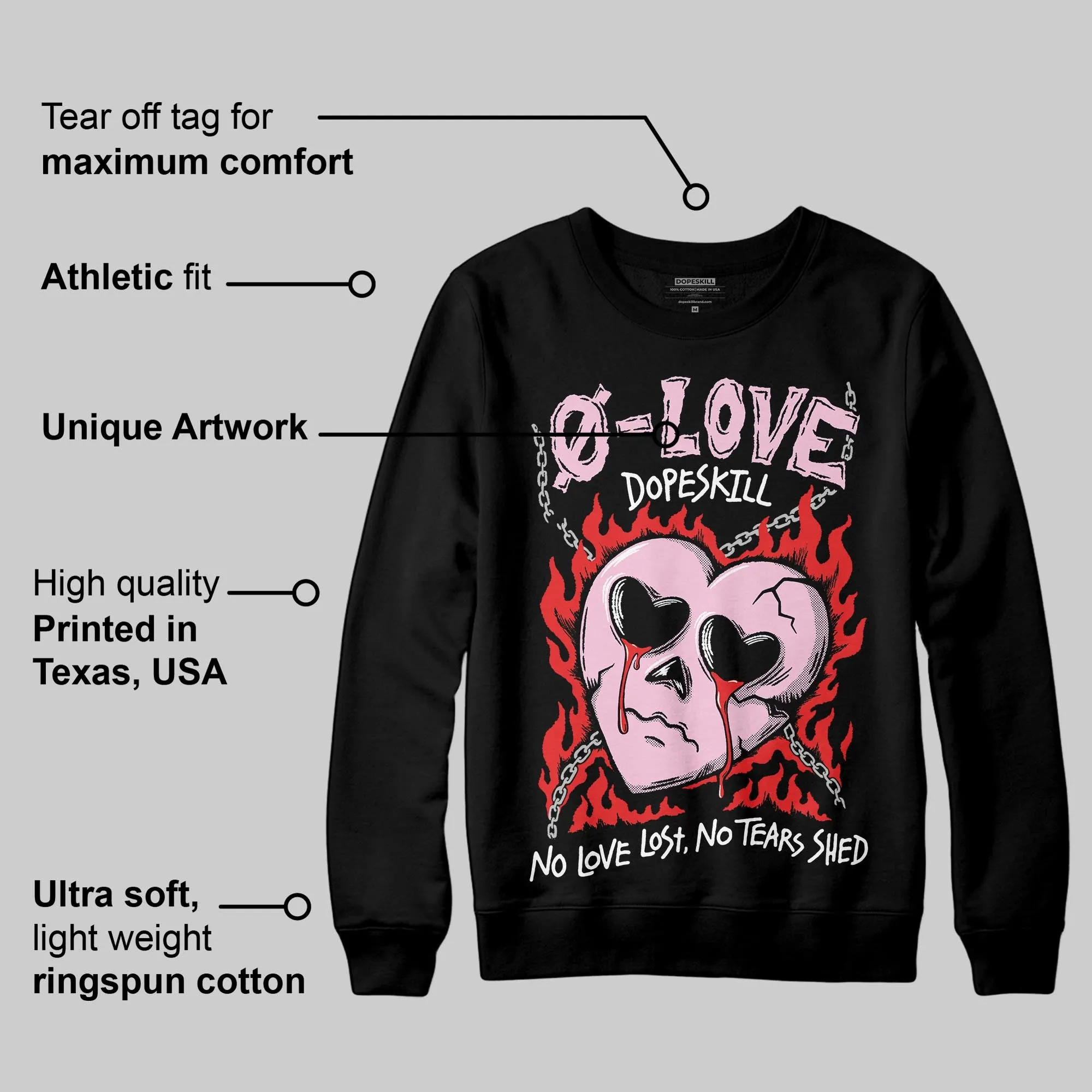 Arctic Pink 5s DopeSkill Sweatshirt Crying Heart Graphic sold by DopeSkill product image thumbnail 3