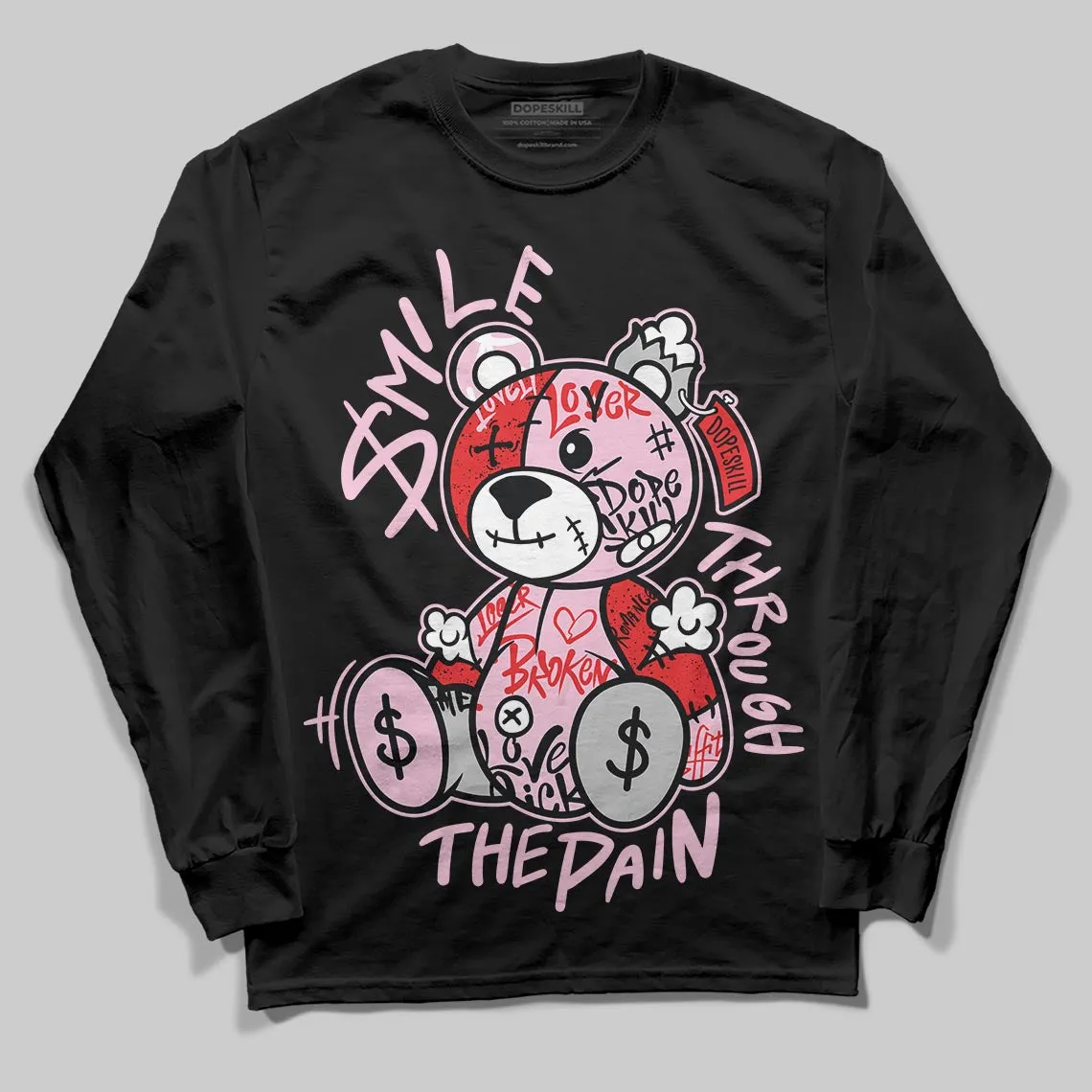Arctic Pink 5s DopeSkill Long Sleeve T-Shirt Smile Through The Pain Graphic sold by DopeSkill