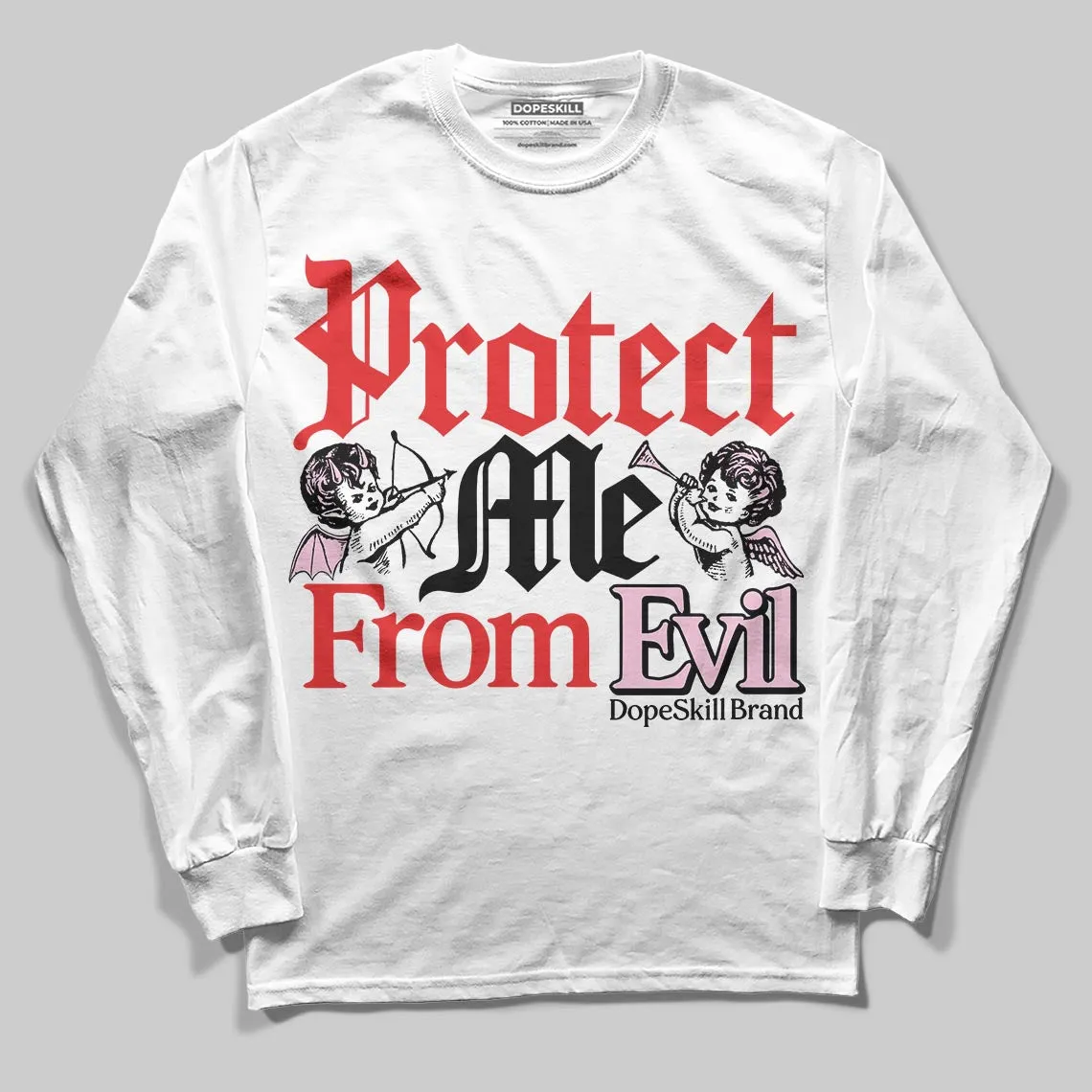 Arctic Pink 5s DopeSkill Long Sleeve T-Shirt Protect Me From Evil Graphic sold by DopeSkill product image thumbnail 2