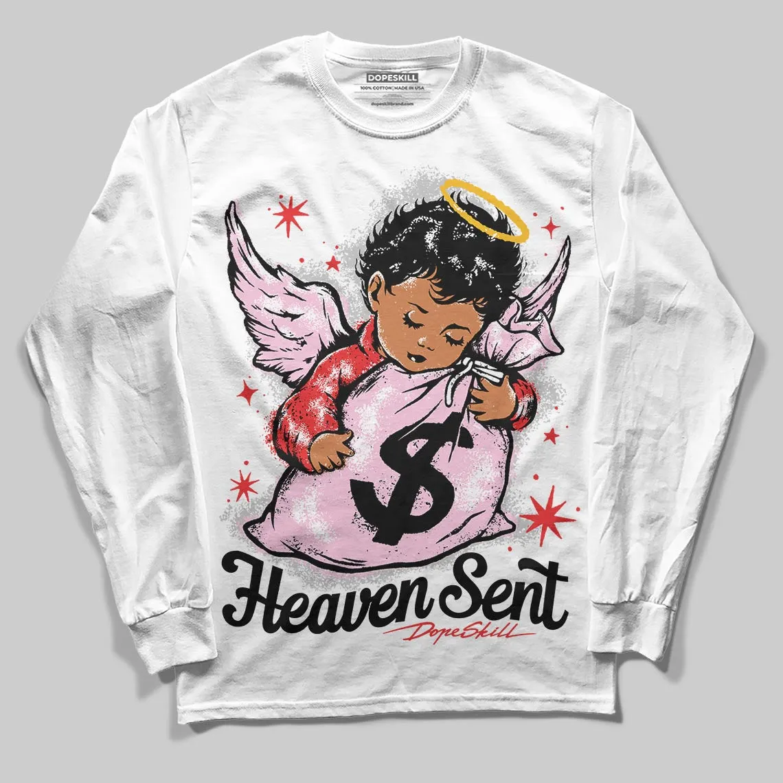 Arctic Pink 5s DopeSkill Long Sleeve T-Shirt Heaven Sent Graphic sold by DopeSkill product image thumbnail 2