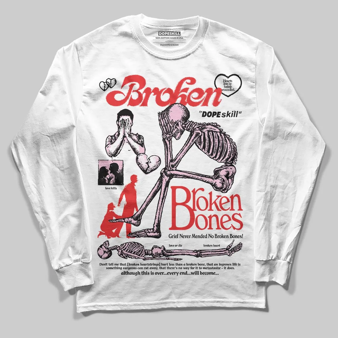 Arctic Pink 5s DopeSkill Long Sleeve T-Shirt Broken Bones Graphic sold by DopeSkill product image thumbnail 2