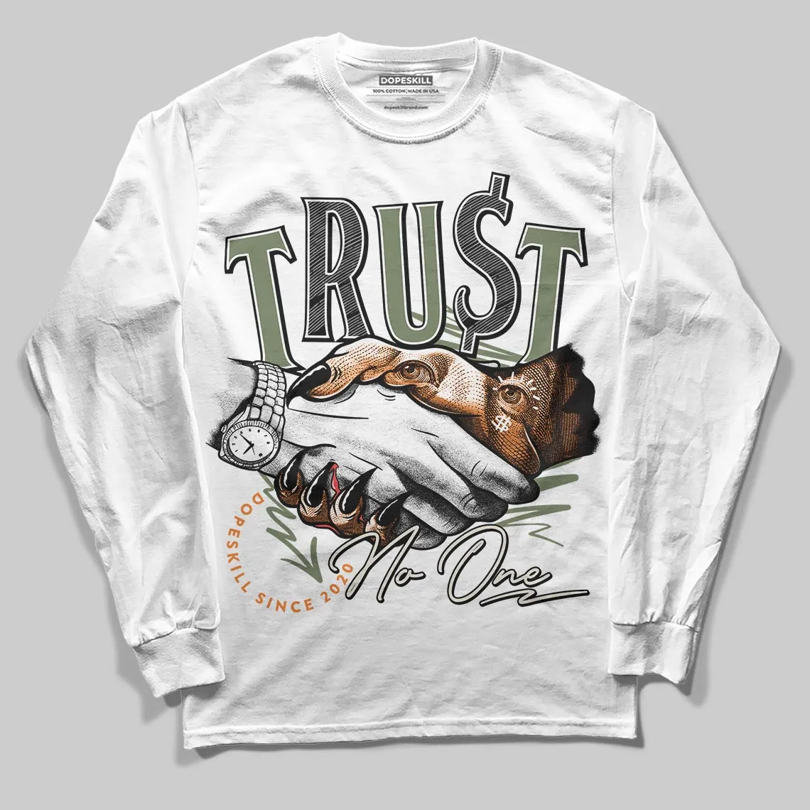 Undefeated x 4s OG DopeSkill Long Sleeve T-Shirt Trust No One Graphic sold by DopeSkill product image thumbnail 2