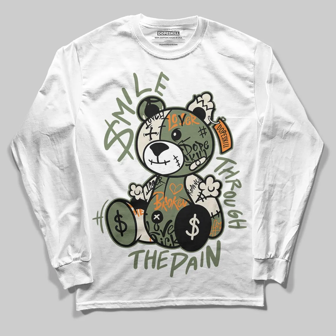 Undefeated x 4s OG DopeSkill Long Sleeve T-Shirt Smile Through The Pain Graphic sold by DopeSkill product image thumbnail 2