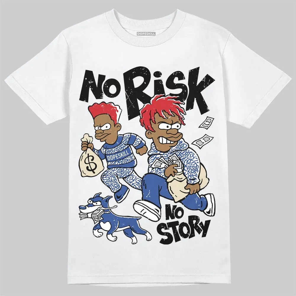 AJ Spizike Storm Blue DopeSkill T-Shirt No Risk No Story Graphic sold by DopeSkill