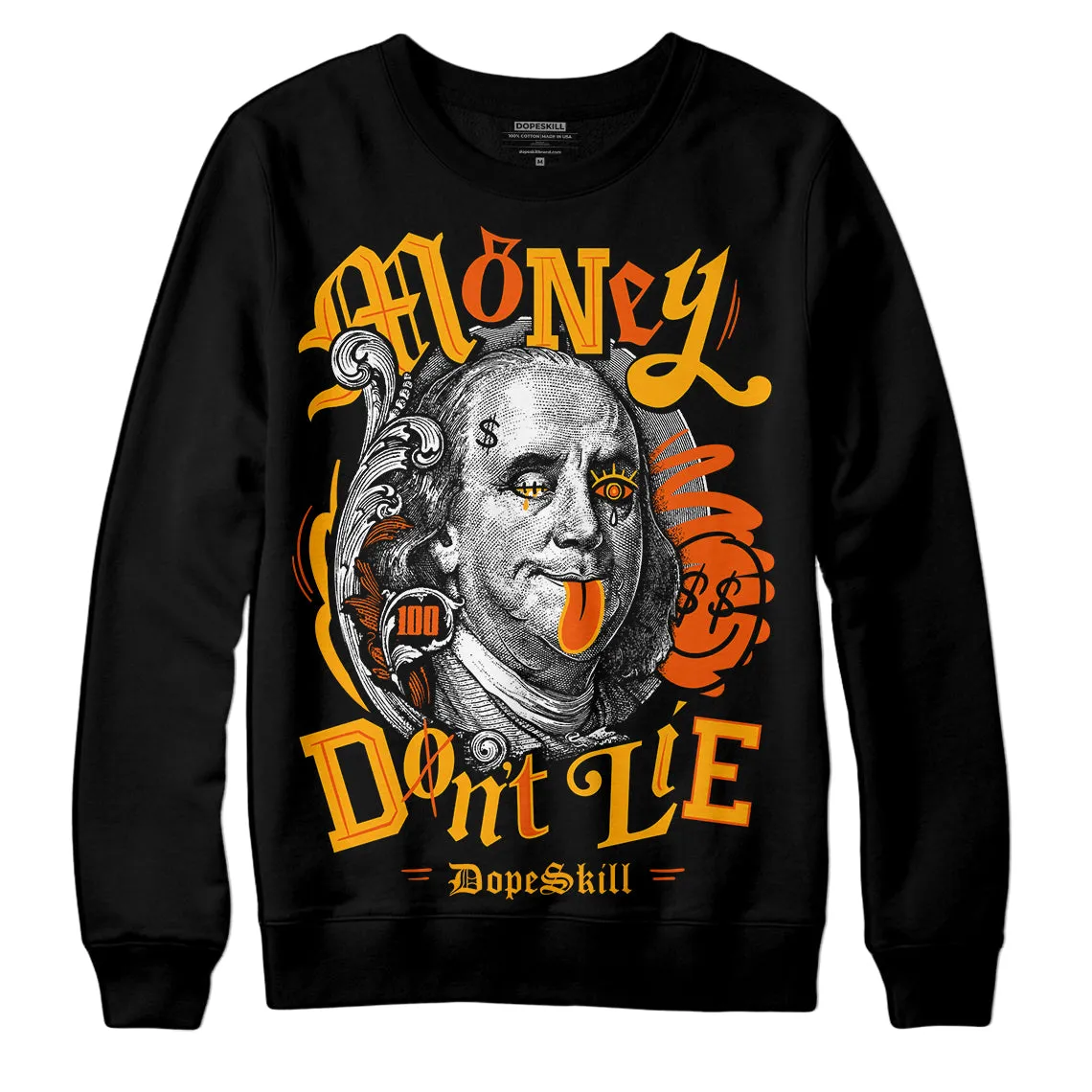 Black Taxi 12s DopeSkill Sweatshirt Money Don't Lie Graphic sold by DopeSkill