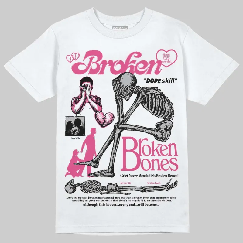 Gel-1130 "Pink Glo/Black" DopeSkill T-Shirt Broken Bones Graphic sold by DopeSkill