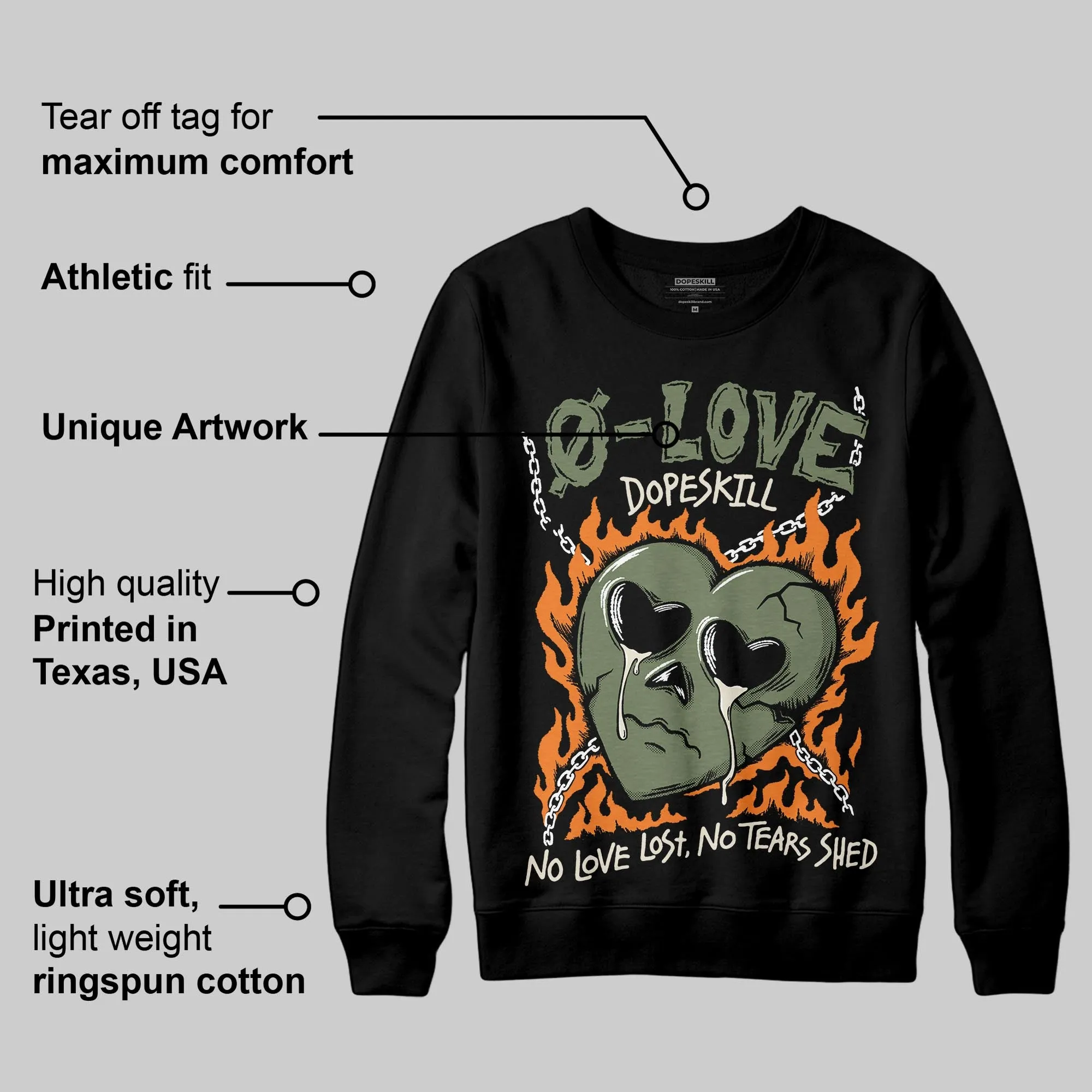 Undefeated x 4s OG DopeSkill Sweatshirt Crying Heart Graphic sold by DopeSkill product image thumbnail 3