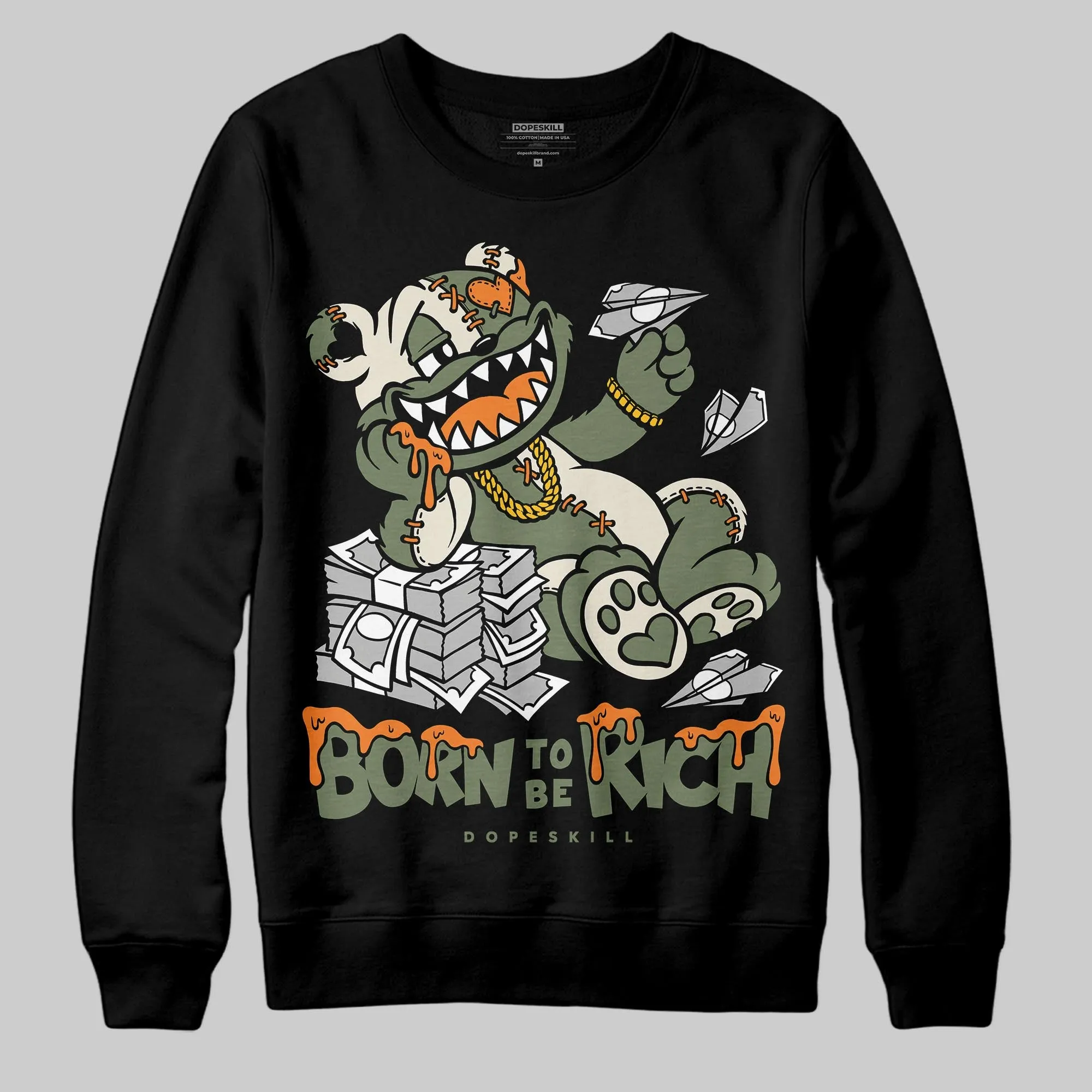 Undefeated x 4s OG DopeSkill Sweatshirt Born To Be Rich Graphic sold by DopeSkill