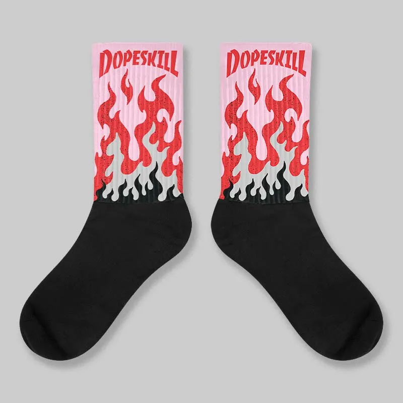 Arctic Pink 5s DopeSkill Sublimated Sock FIRE Graphic sold by DopeSkill