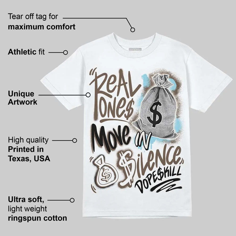 Kayano 12.1 Cream/Stillwater DopeSkill T-Shirt Real Ones Move In Silence Graphic sold by DopeSkill product image thumbnail 3