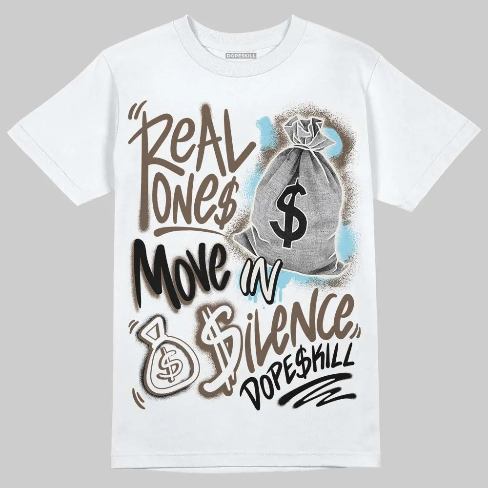 Kayano 12.1 Cream/Stillwater DopeSkill T-Shirt Real Ones Move In Silence Graphic sold by DopeSkill