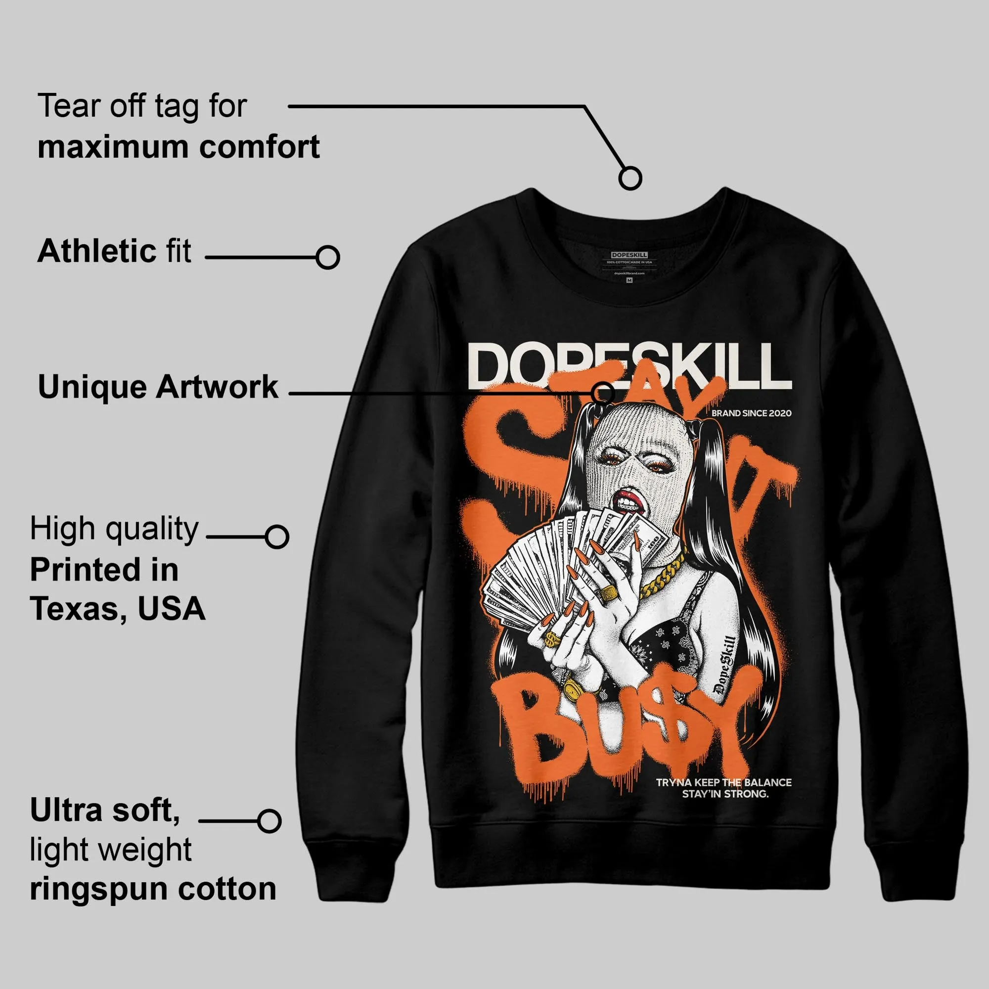 Shattered Backboard 1s DopeSkill Sweatshirt Stay It Busy Graphic sold by DopeSkill product image thumbnail 3