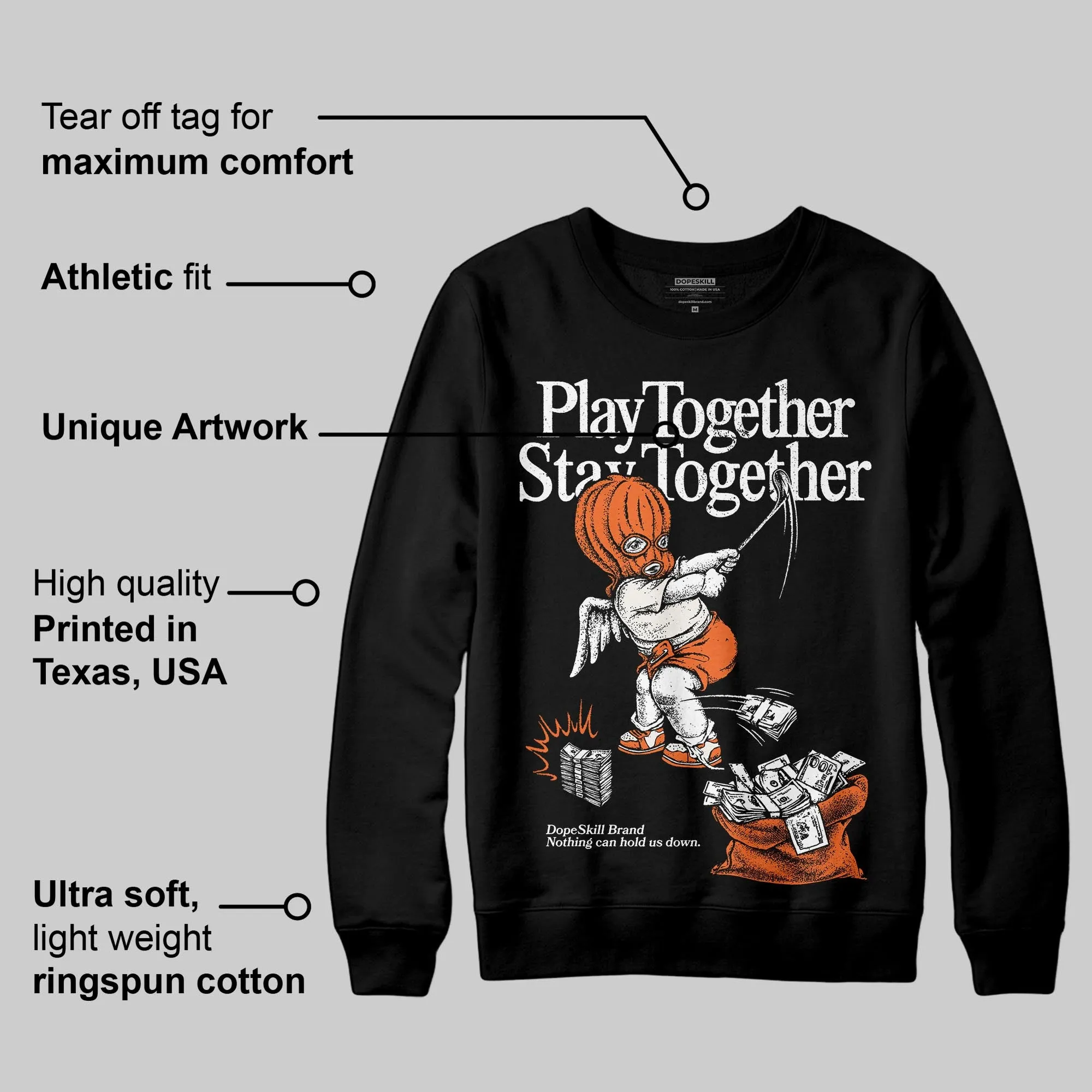 Shattered Backboard 1s DopeSkill Sweatshirt Play together, Stay together Graphic sold by DopeSkill product image thumbnail 3