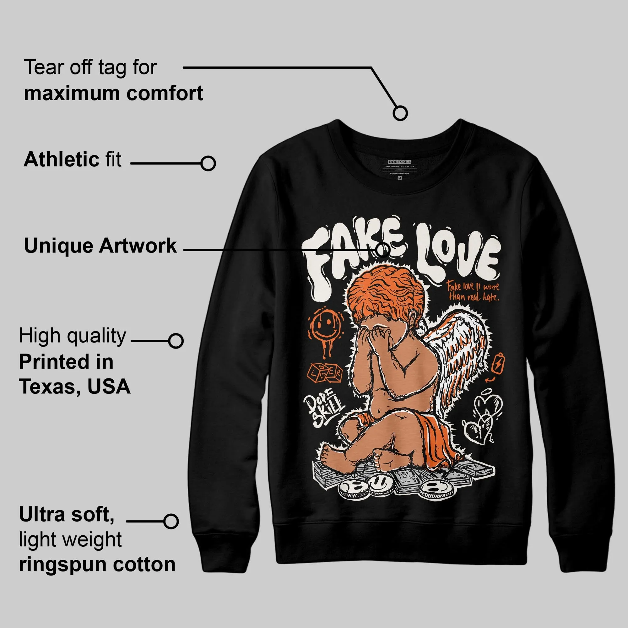 Shattered Backboard 1s DopeSkill Sweatshirt False Love Graphic sold by DopeSkill product image thumbnail 3