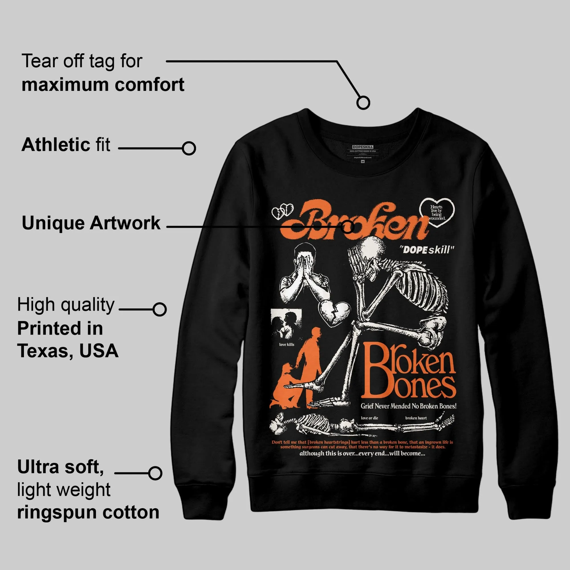Shattered Backboard 1s DopeSkill Sweatshirt Broken Bones Graphic sold by DopeSkill product image thumbnail 3