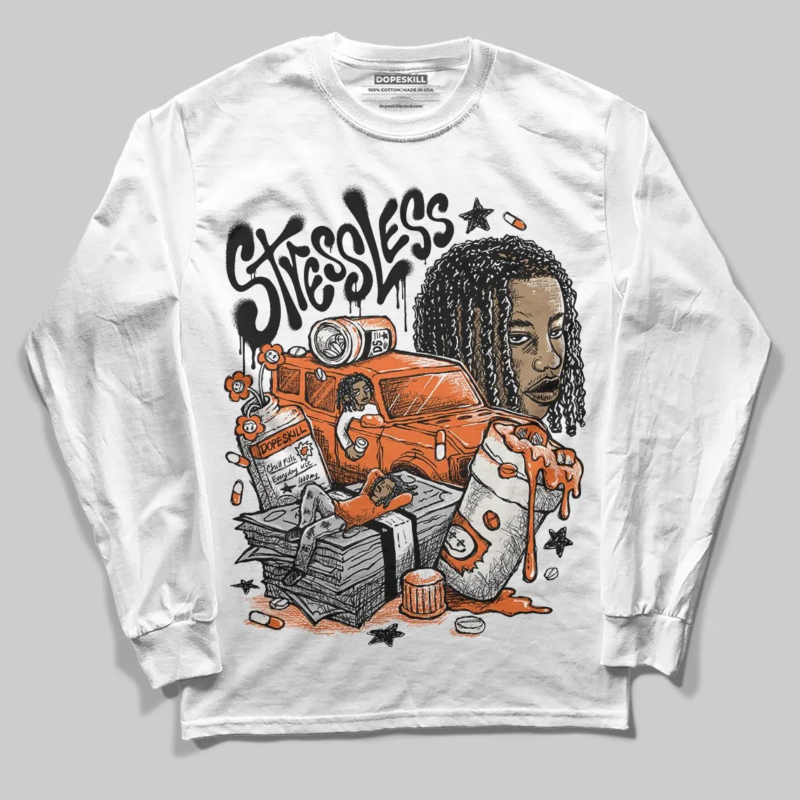 Shattered Backboard 1s DopeSkill Long Sleeve T-Shirt Stressless Graphic sold by DopeSkill product image thumbnail 2