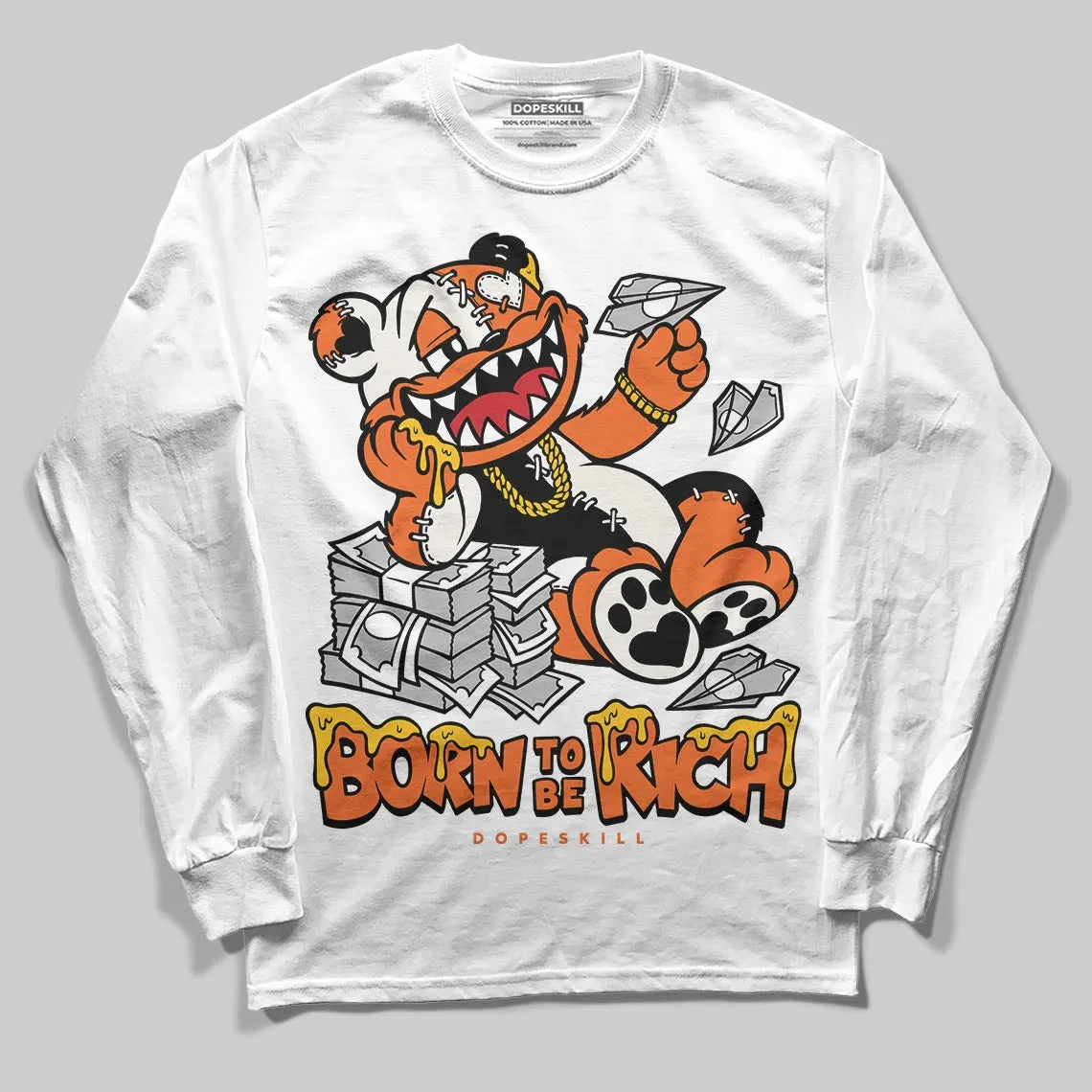 Shattered Backboard 1s DopeSkill Long Sleeve T-Shirt Born To Be Rich Graphic sold by DopeSkill product image thumbnail 2