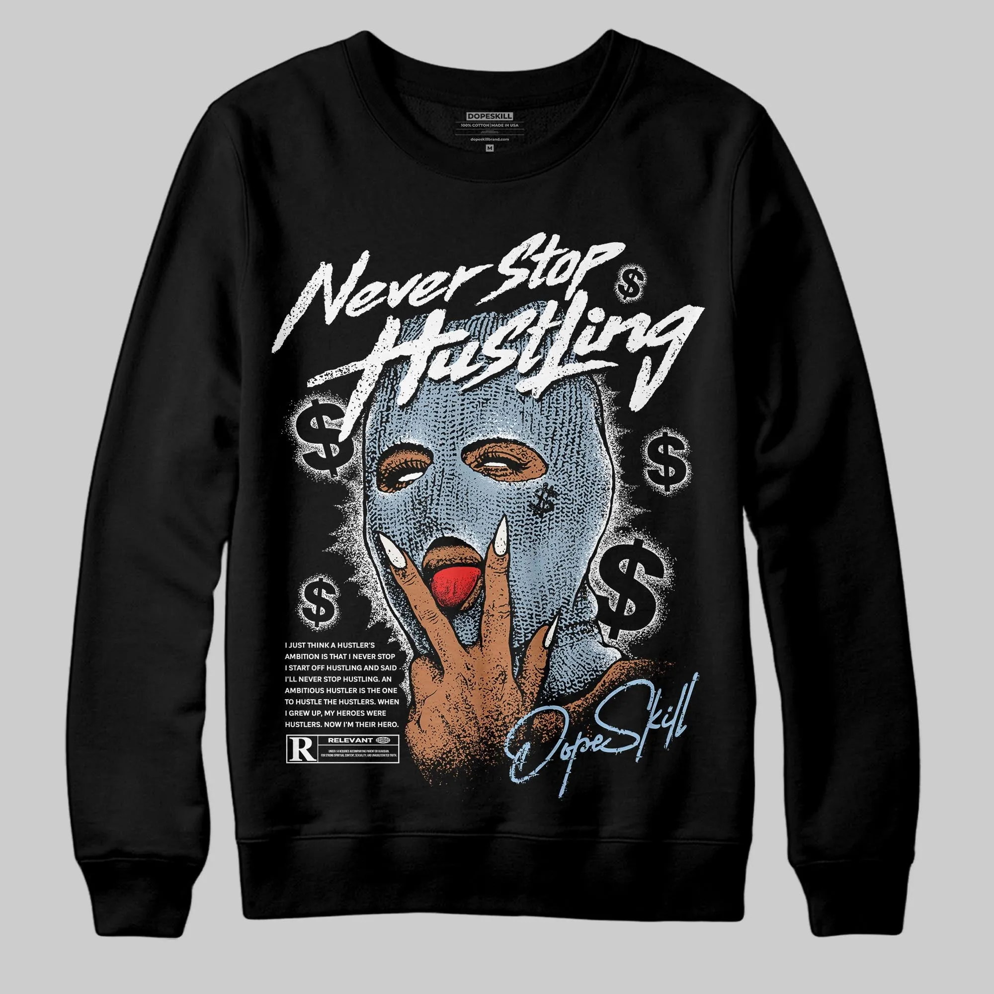 Blue Suede 40s DopeSkill Sweatshirt Never Stop Hustling Graphic sold by DopeSkill product image thumbnail 2