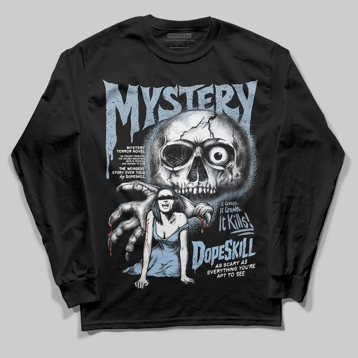 Blue Suede 40s DopeSkill Long Sleeve T-Shirt Mystery Ghostly Grasp Graphic sold by DopeSkill product image thumbnail 2