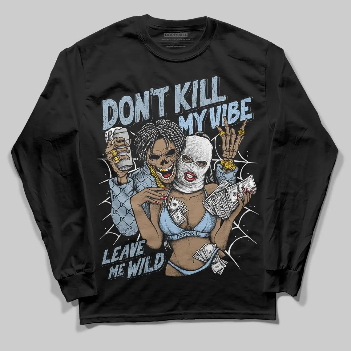 Blue Suede 40s DopeSkill Long Sleeve T-Shirt Don't Kill My Vibe Graphic sold by DopeSkill product image thumbnail 2
