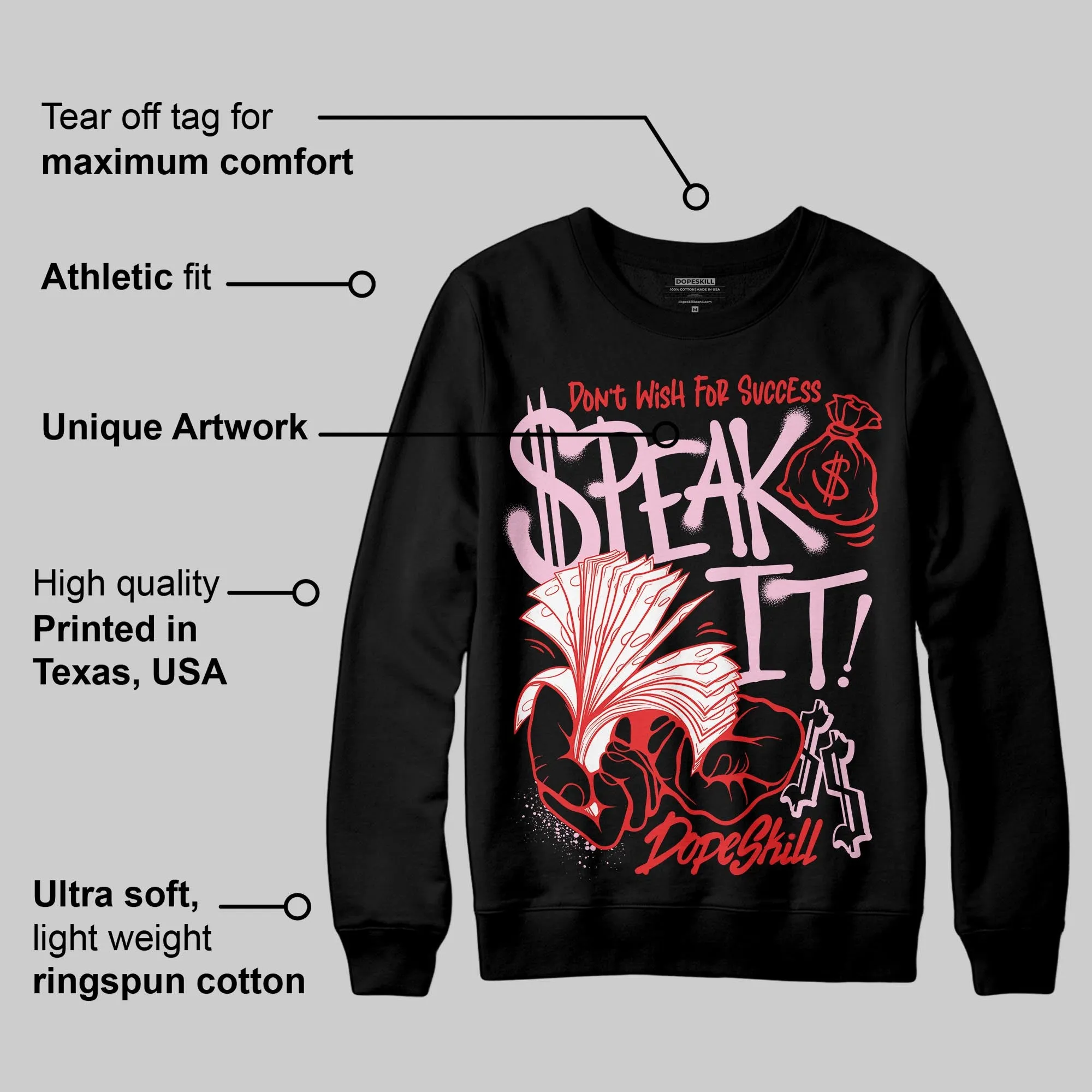 Awake NY x Arctic Pink 5s DopeSkill Sweatshirt Speak It Graphic sold by DopeSkill product image thumbnail 3