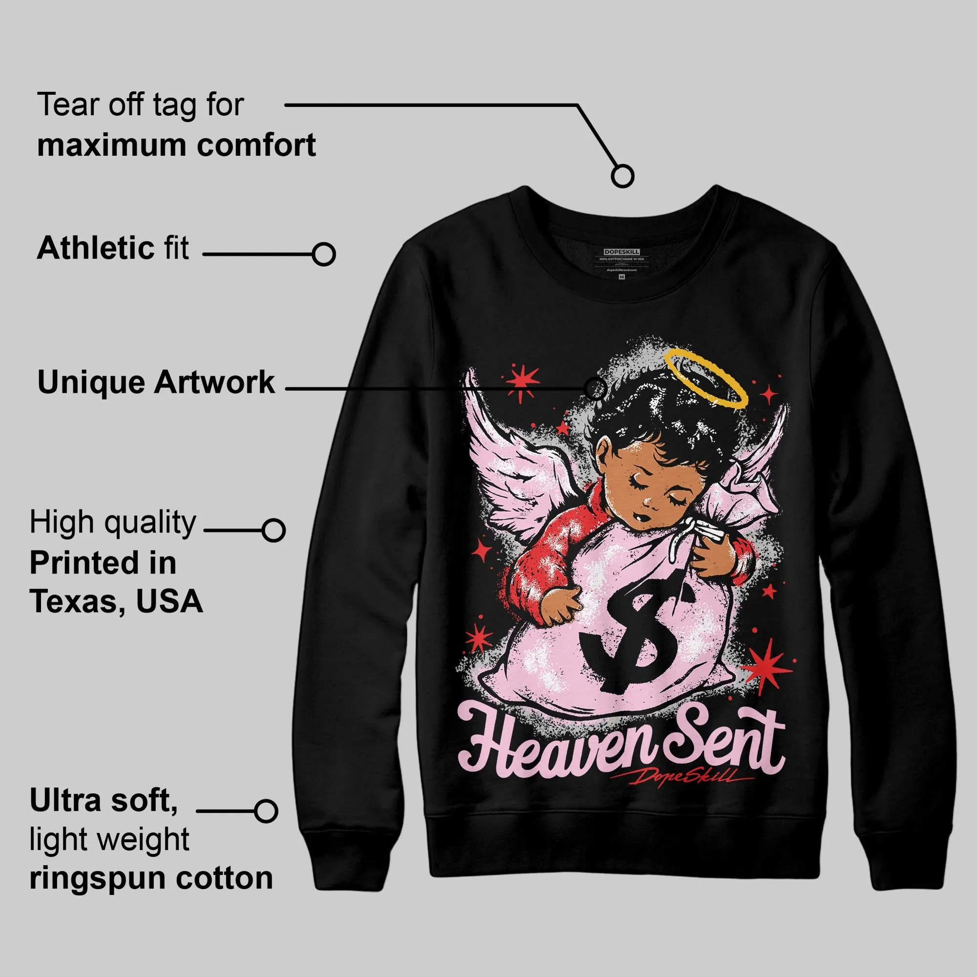 Awake NY x Arctic Pink 5s DopeSkill Sweatshirt Heaven Sent Graphic sold by DopeSkill product image thumbnail 3