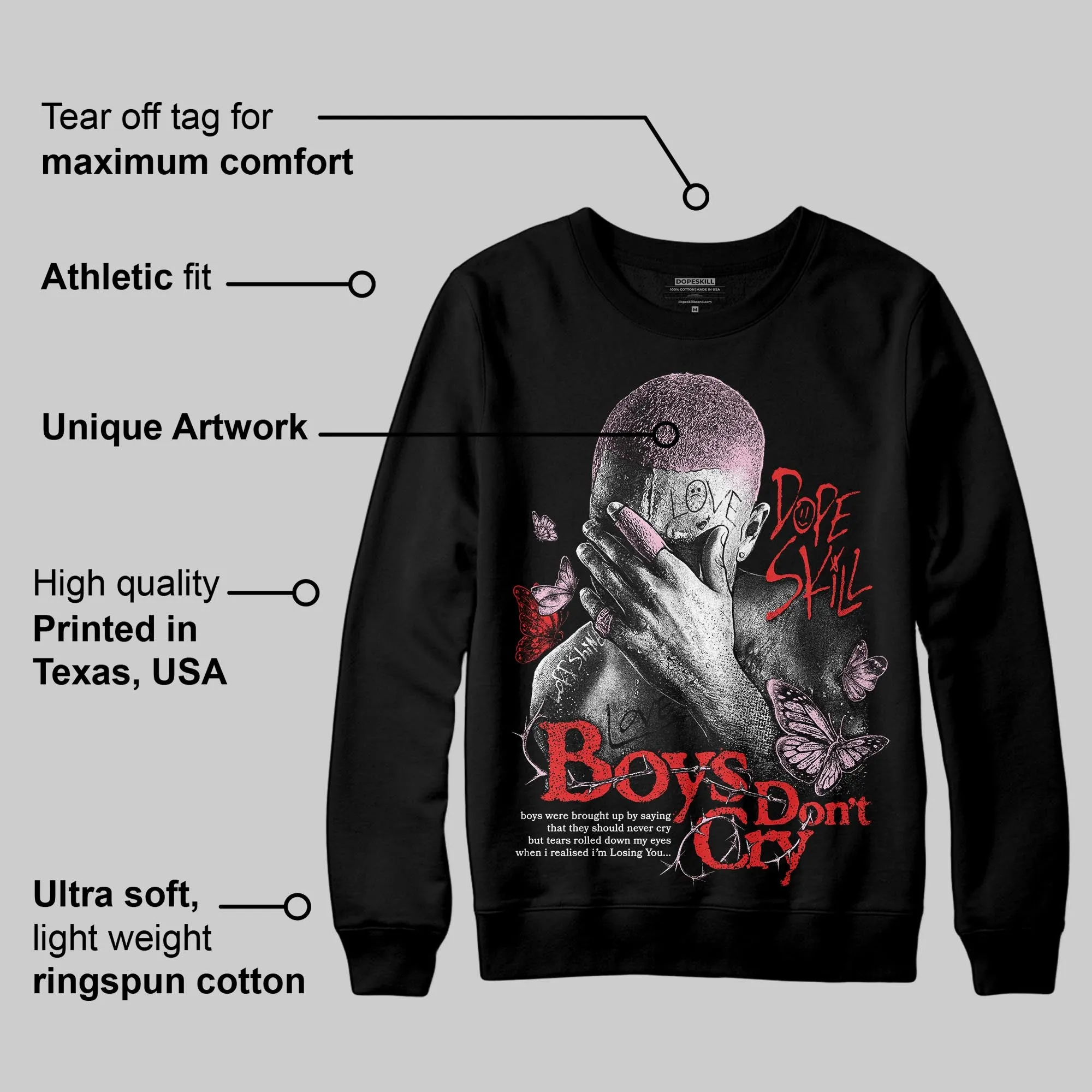 Awake NY x Arctic Pink 5s DopeSkill Sweatshirt Boys Don't Cry Graphic sold by DopeSkill product image thumbnail 3