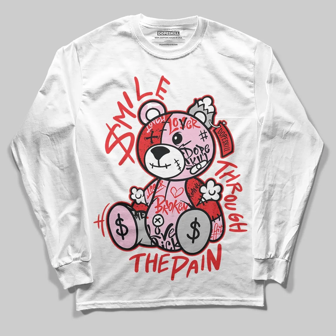Awake NY x Arctic Pink 5s DopeSkill Long Sleeve T-Shirt Smile Through The Pain Graphic sold by DopeSkill product image thumbnail 2