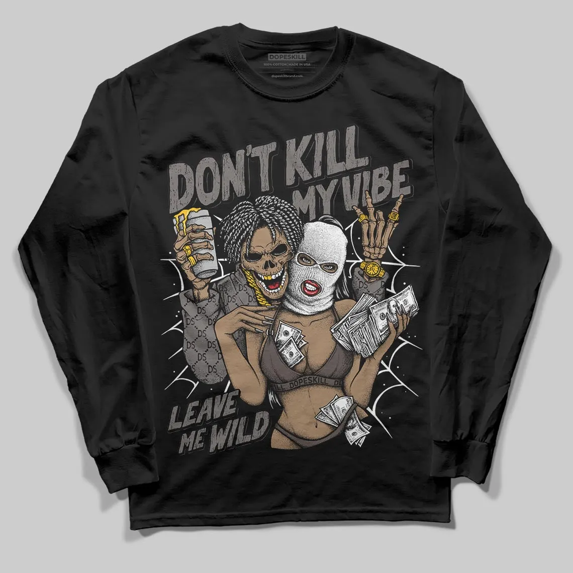 Cave Stone 4s DopeSkill Long Sleeve T-Shirt Don't Kill My Vibe Graphic sold by DopeSkill product image thumbnail 2
