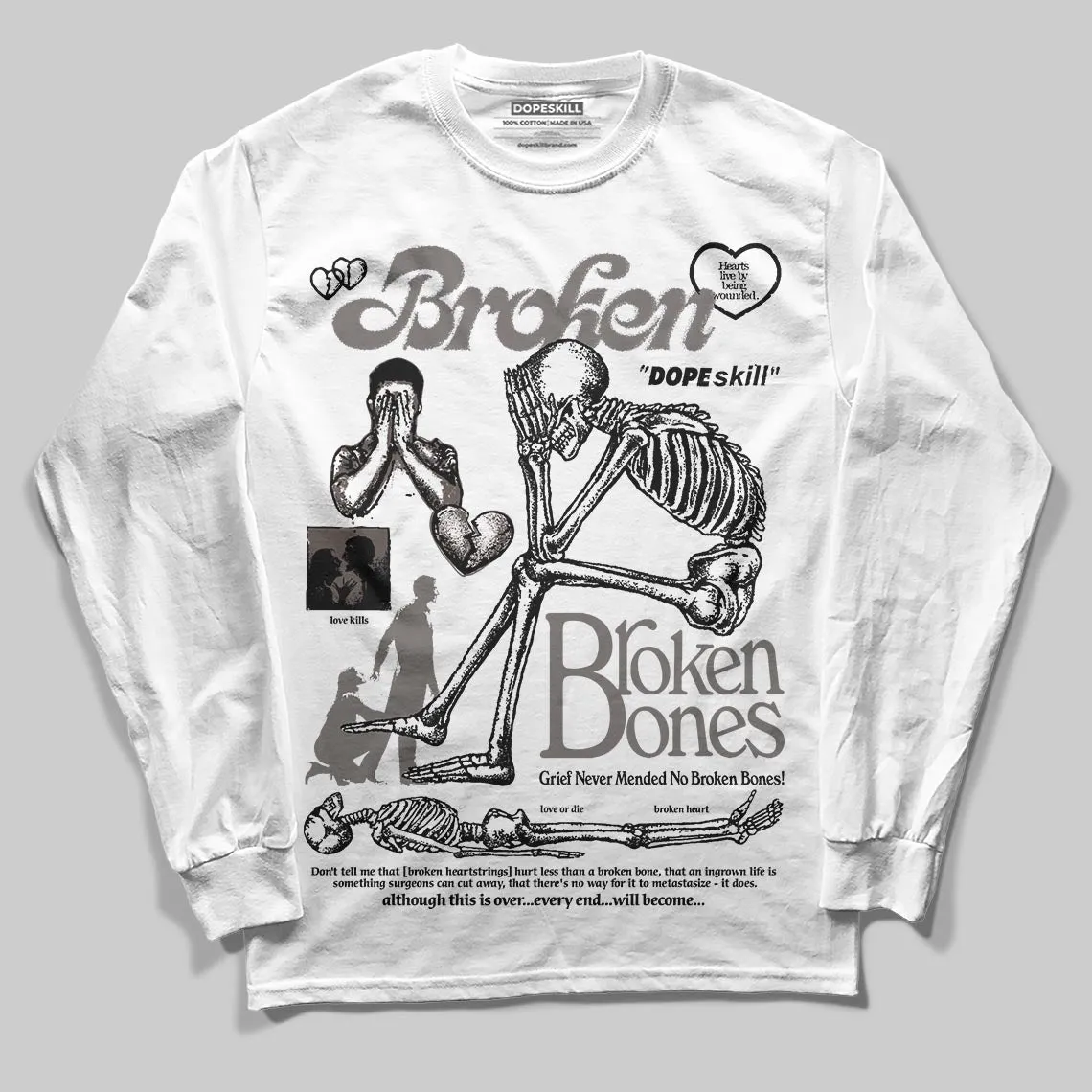 Cave Stone 4s DopeSkill Long Sleeve T-Shirt Broken Bones Graphic sold by DopeSkill
