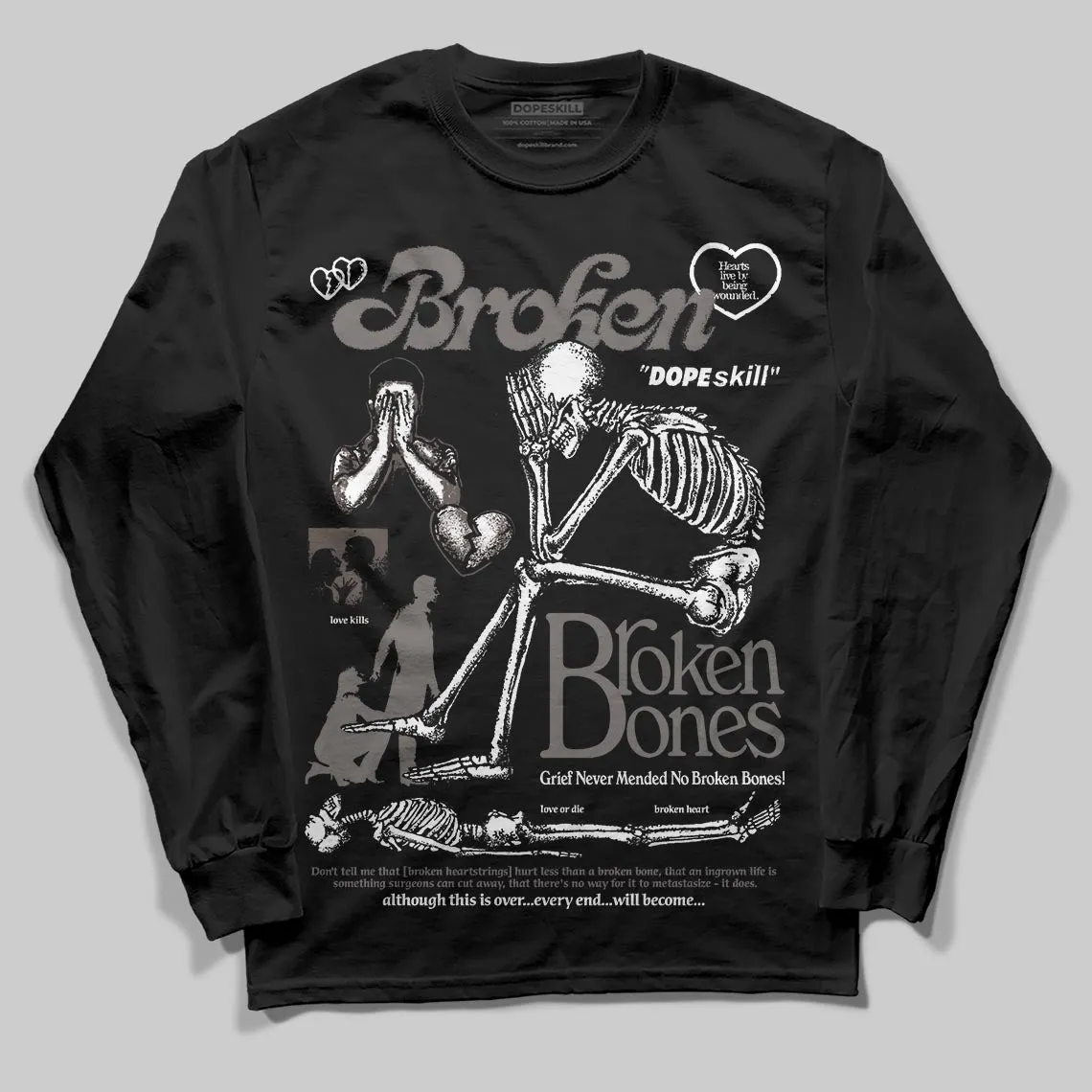 Cave Stone 4s DopeSkill Long Sleeve T-Shirt Broken Bones Graphic sold by DopeSkill product image thumbnail 2