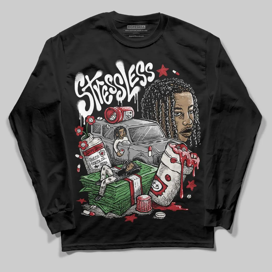 Nigel Sylvester x “Nitro” 1s DopeSkill Long Sleeve T-Shirt Stressless Graphic sold by DopeSkill product image thumbnail 2
